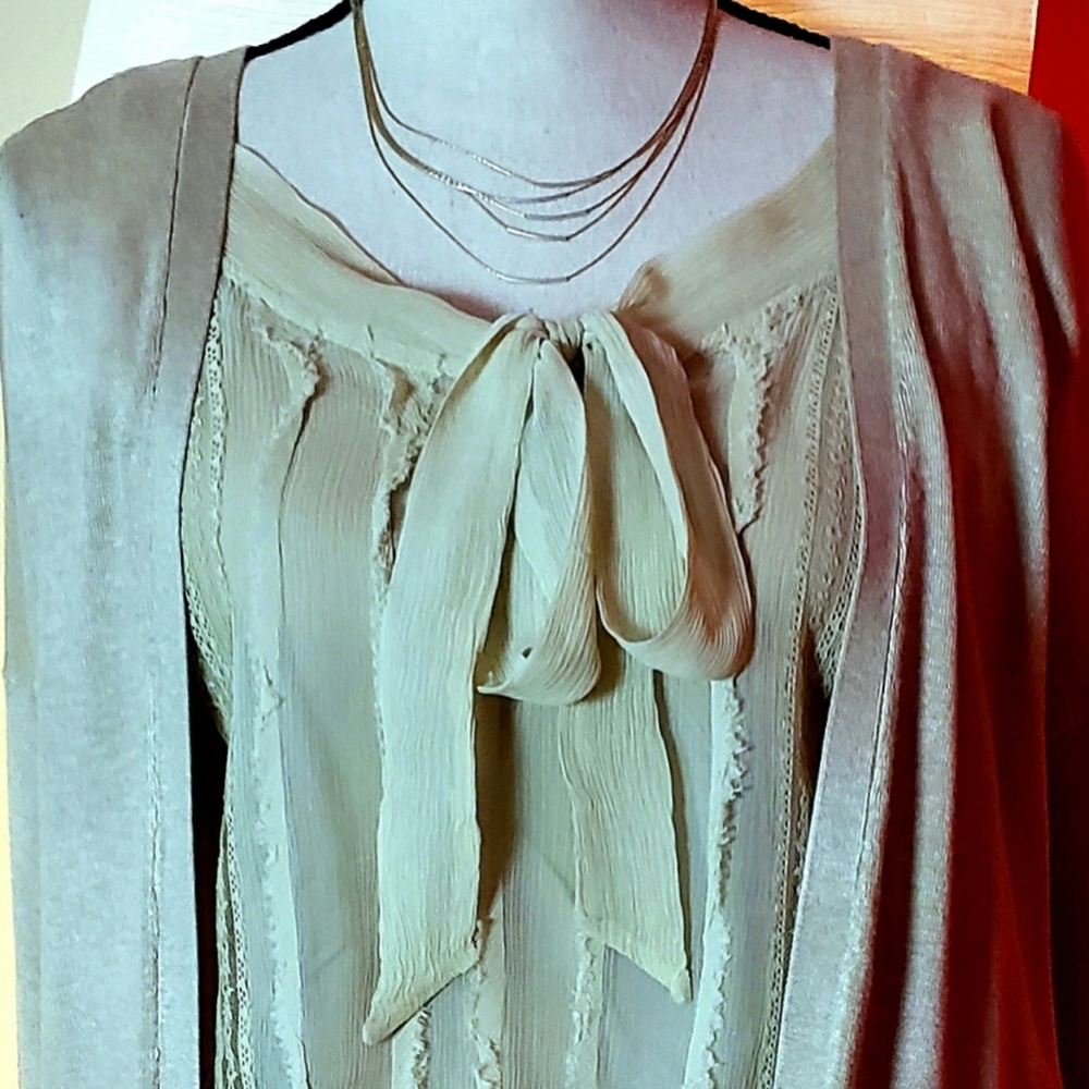 NWOT- Open Front Long Cardigan Soft Beige Jacket